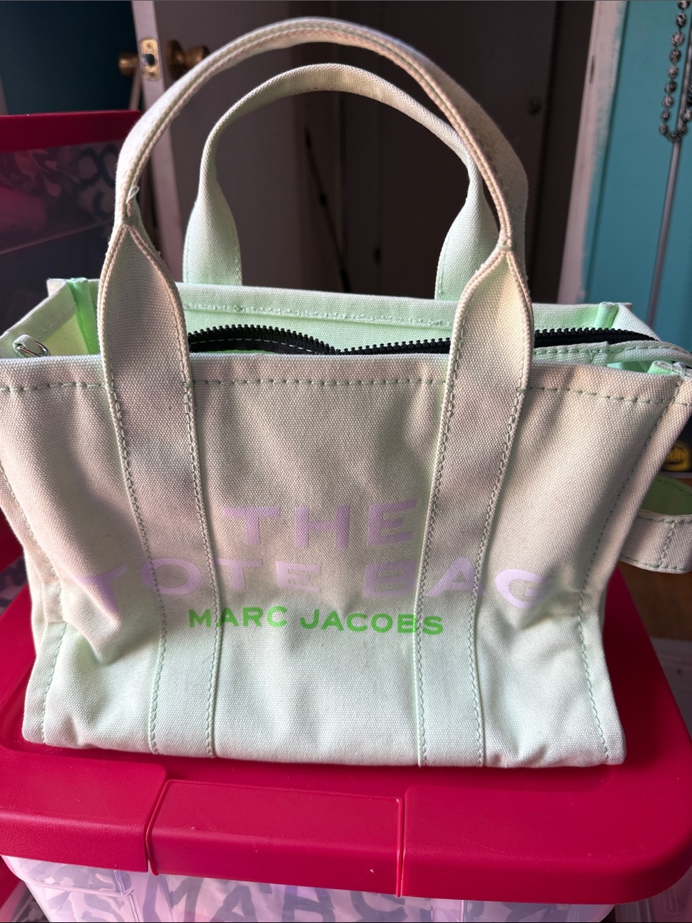 Marc Jacobs Mint Green Canvas Tote used